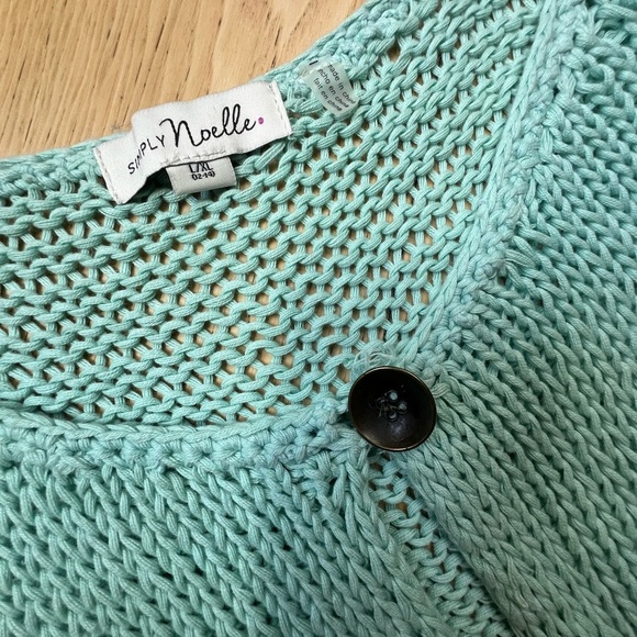 ⭐️BOGO FREE⭐️ SIMPLY NOELLE Robin’s Egg Cardigan Sweater Knit - Picture 2 of 5